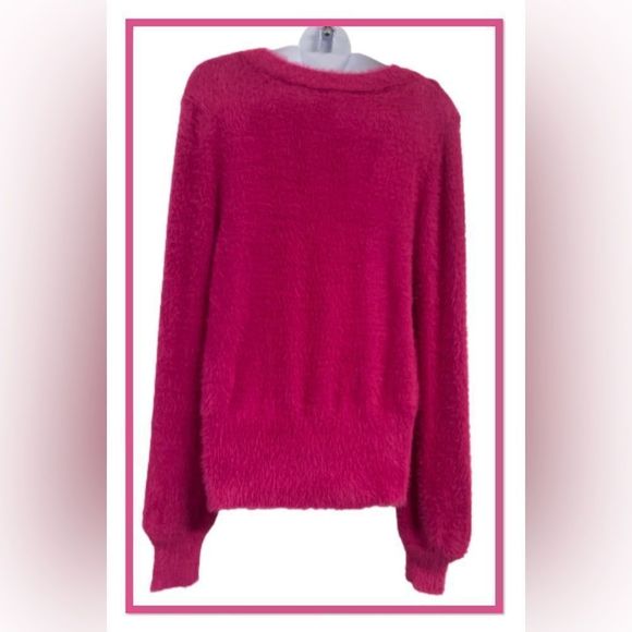 No Boundaries size L/G Pink, Fuzzy V Neck Sweater - Picture 3 of 8